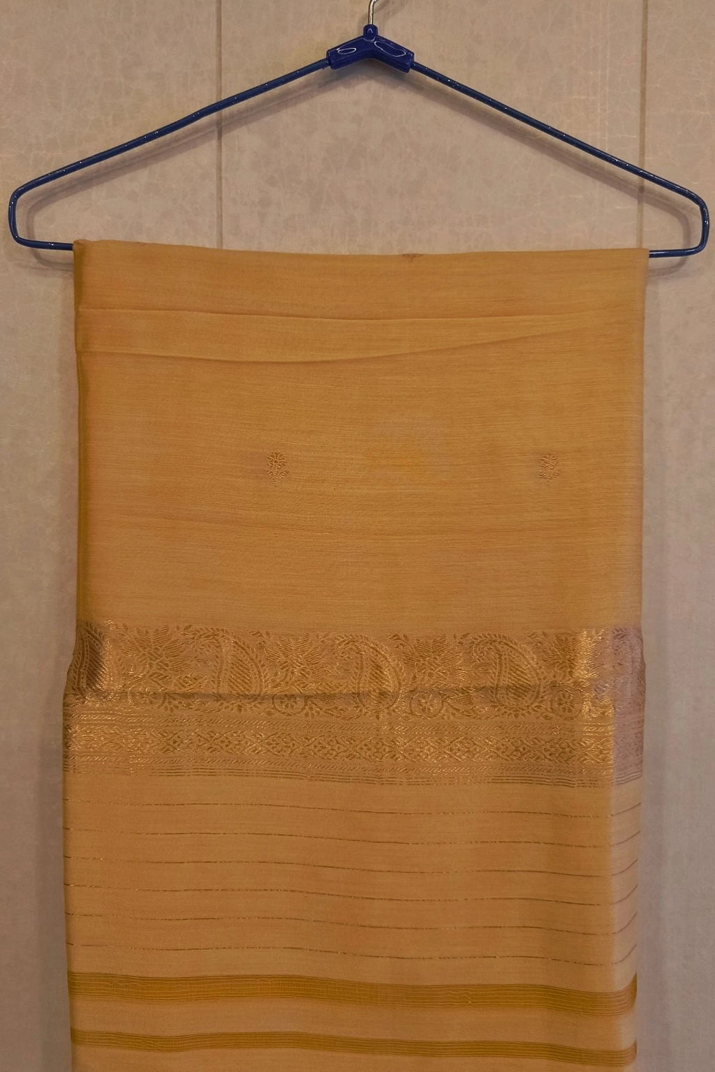 Mustard Yellow Premium Puna Silk Minimal Weave Zari Border Suit Set