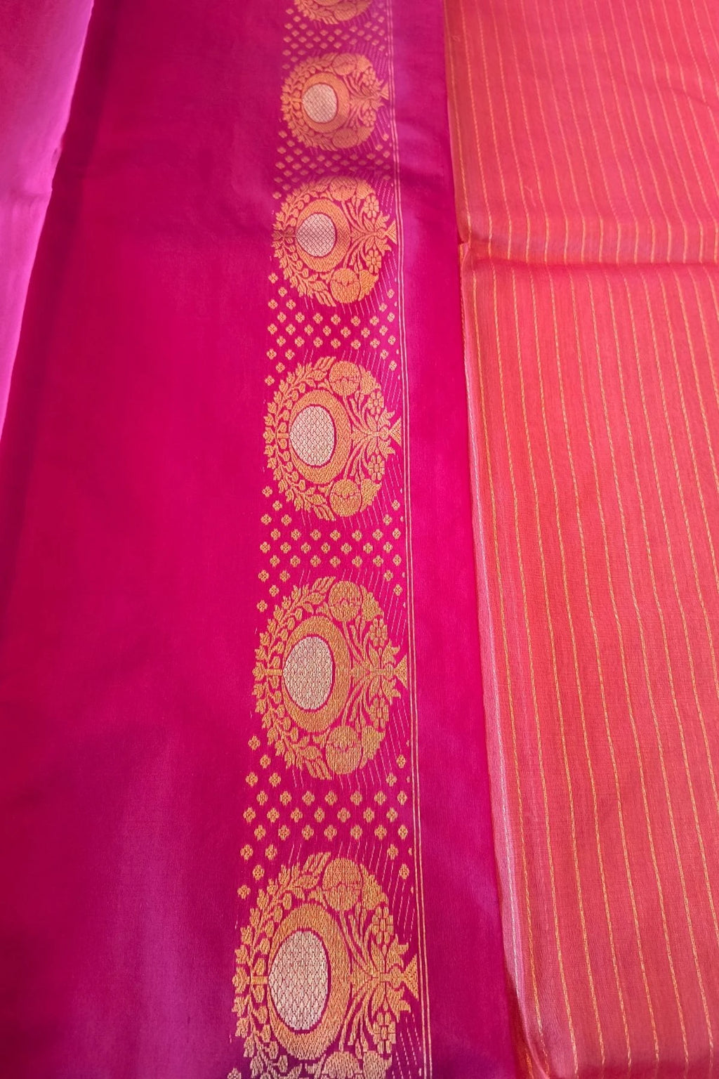 Baby Pink Kora Silk Handwoven Saree