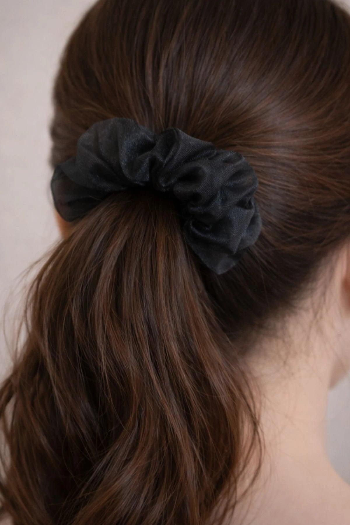Black Soft Fabric Scrunchies Set