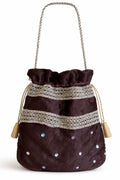 Brown Shimmer Potli Bag