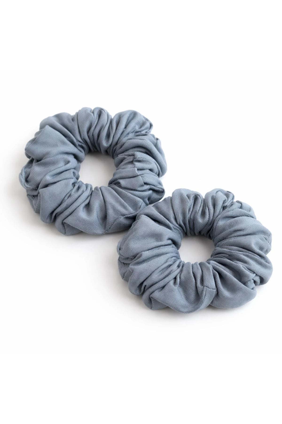 Dusty Blue Soft Fabric Scrunchies Set