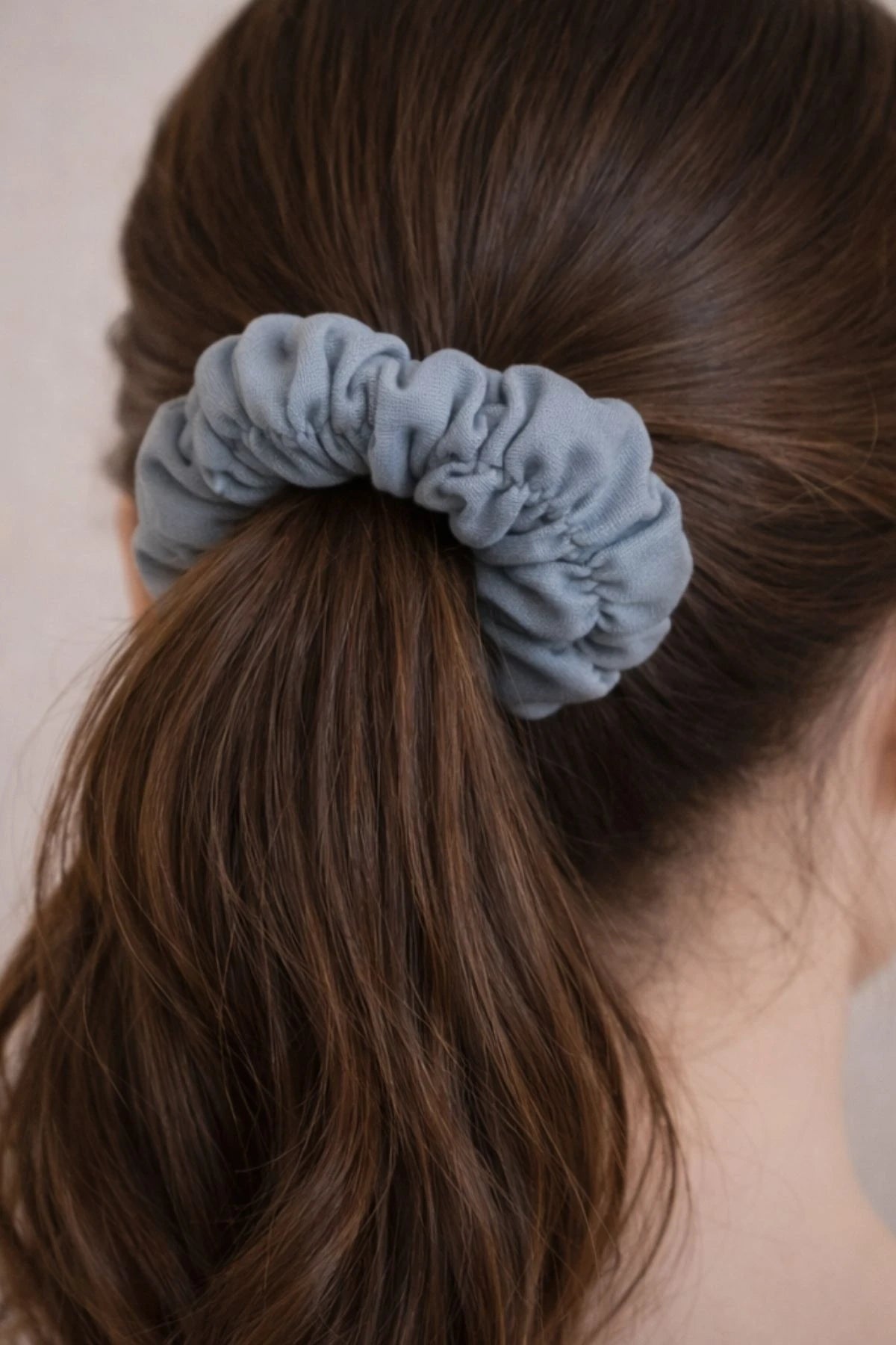Dusty Blue Soft Fabric Scrunchies Set