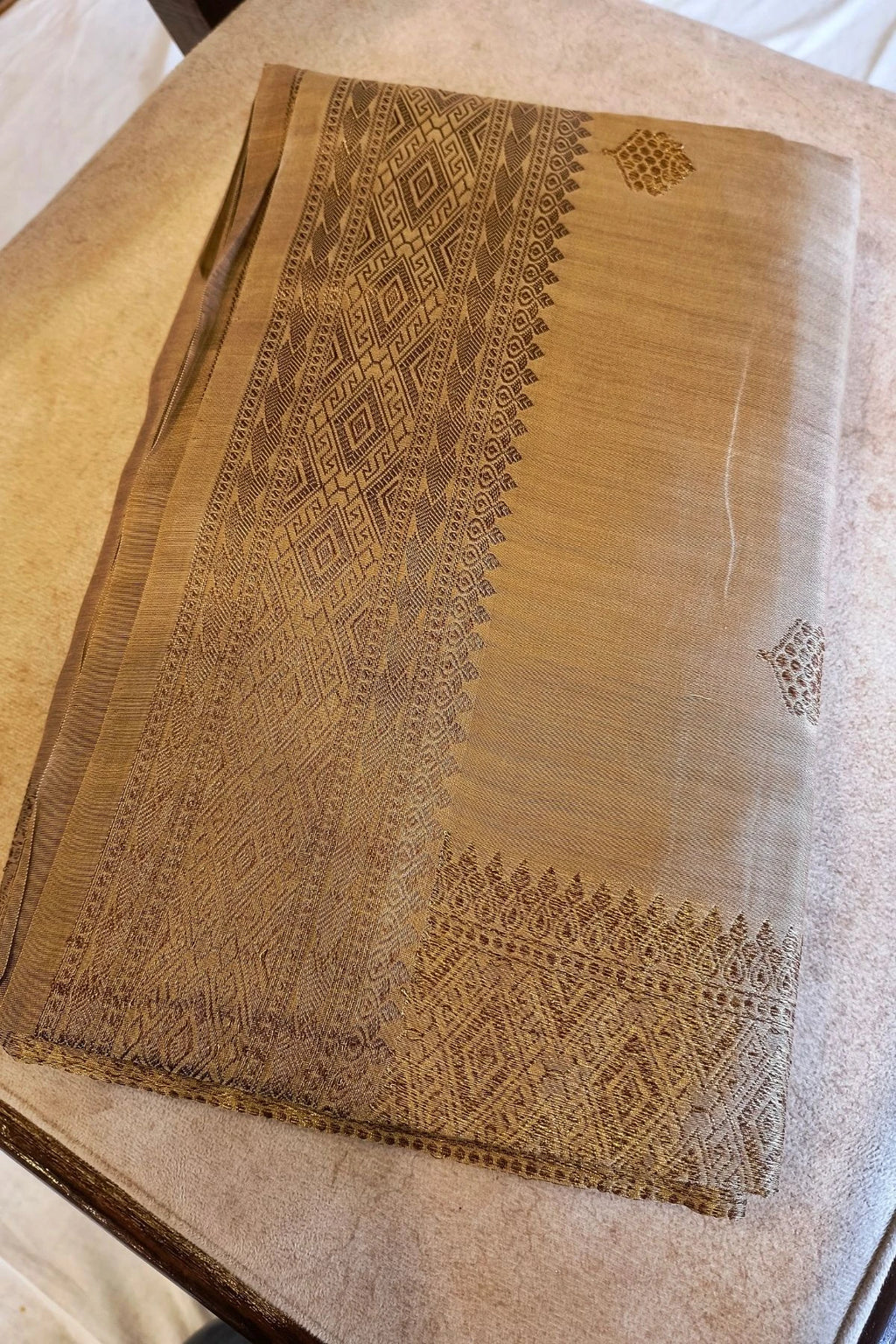 Golden Modal Silk Handwoven Saree
