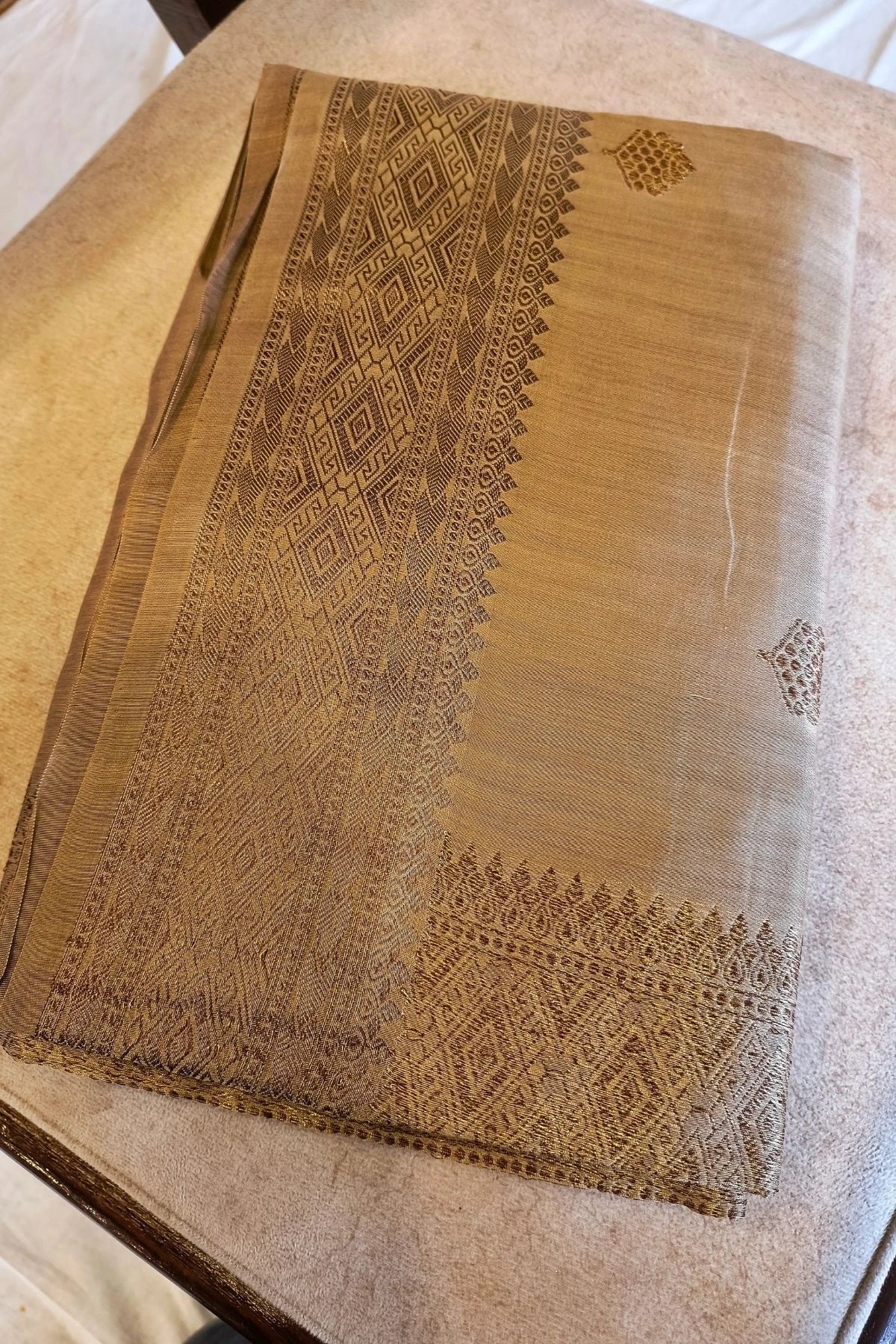 Golden Modal Silk Handwoven Saree