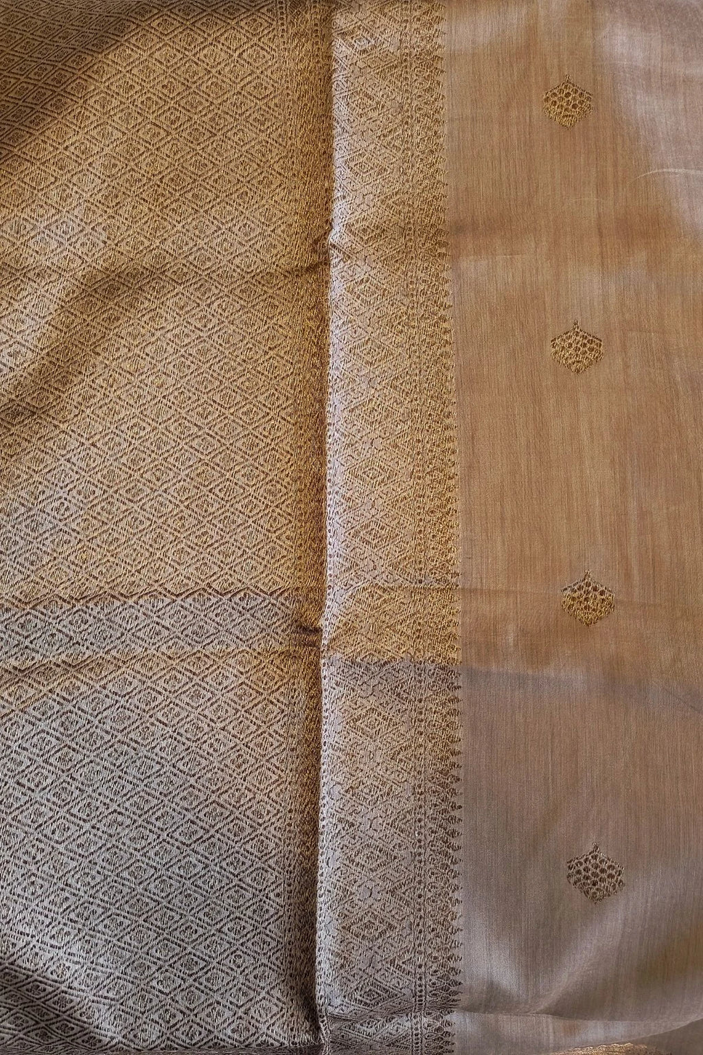 Golden Modal Silk Handwoven Saree