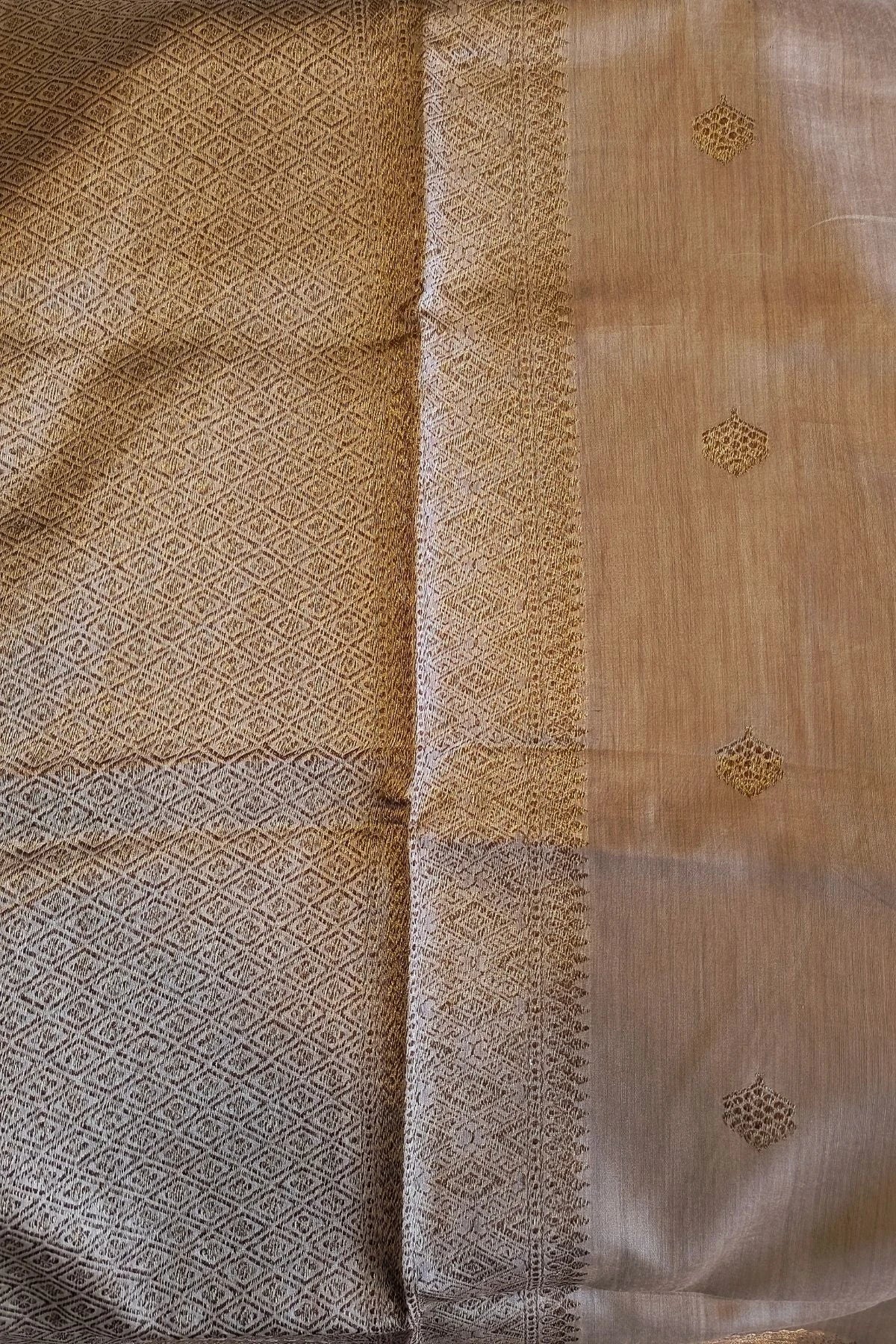 Golden Modal Silk Handwoven Saree