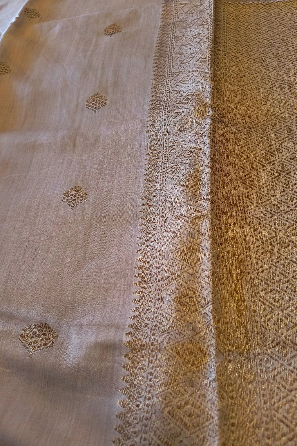 Golden Modal Silk Handwoven Saree