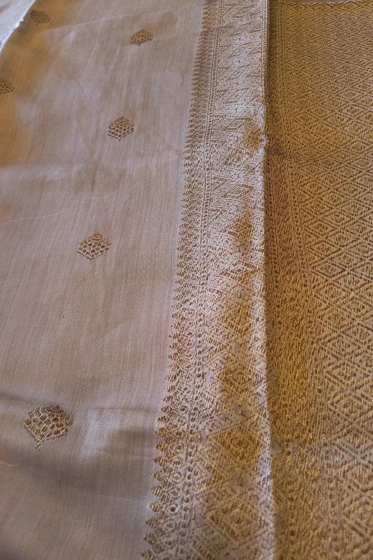 Golden Modal Silk Handwoven Saree