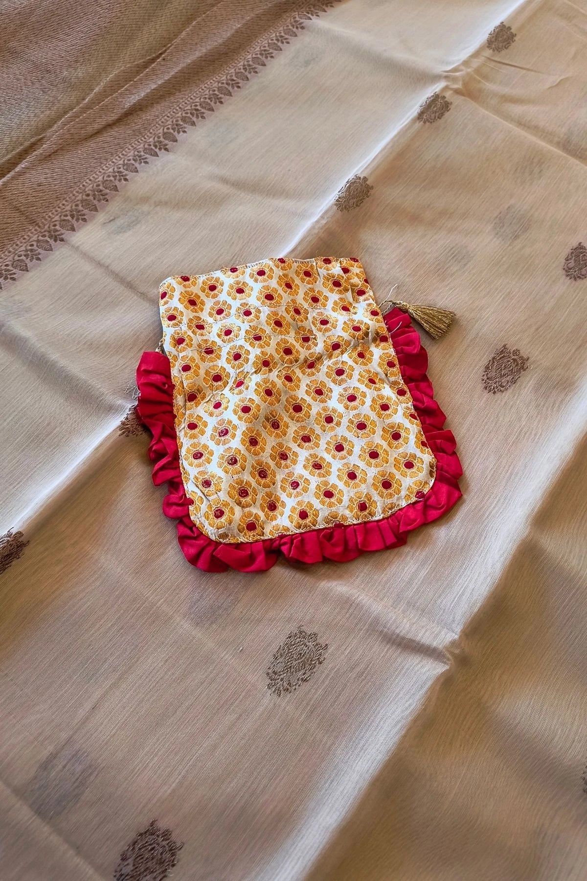 Honey Gold Modal Silk Handwoven Saree
