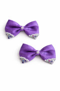 Lavender Sparkle Bow Hair Pins Set