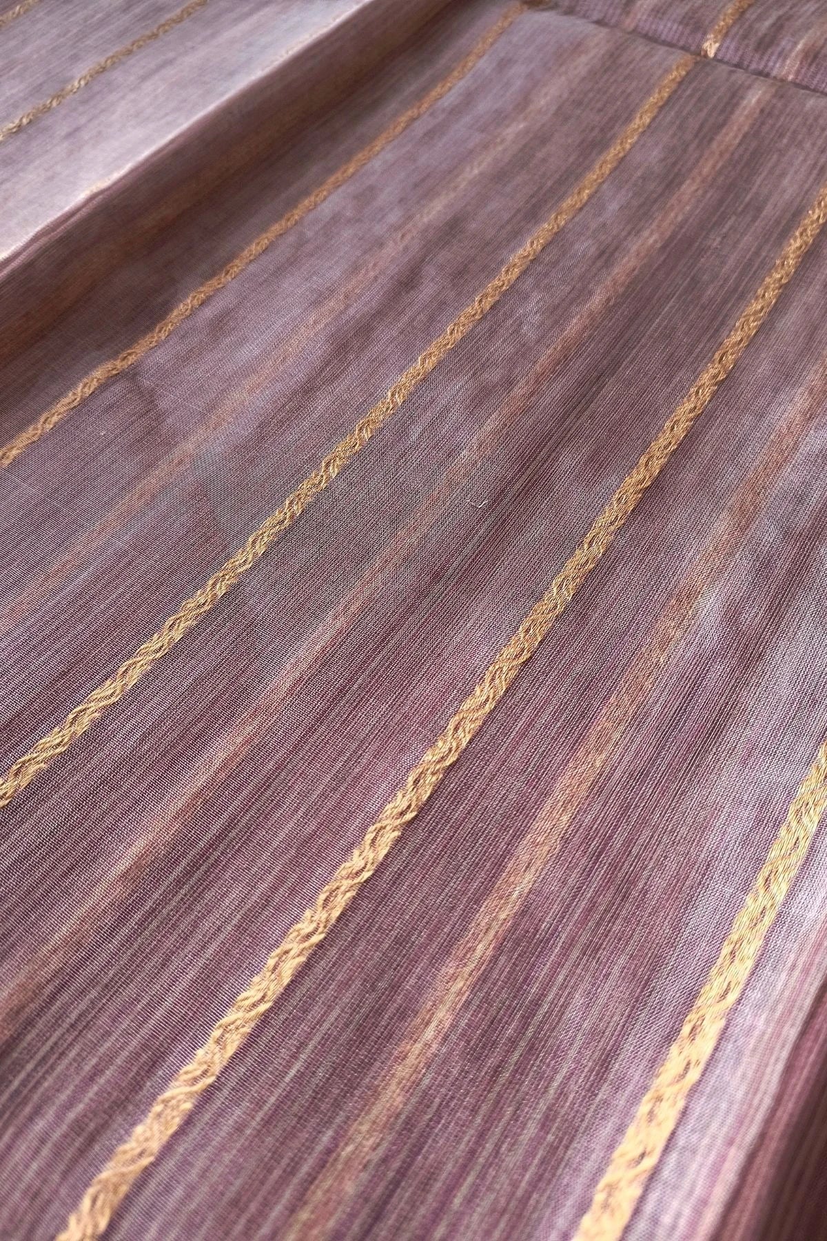 Lavender Kora Silk Handwoven Saree