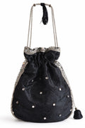 Midnight Black Shimmer Potli Bag