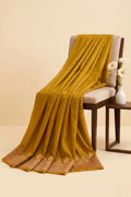 Mustard Gold Kora Silk Handwoven Saree