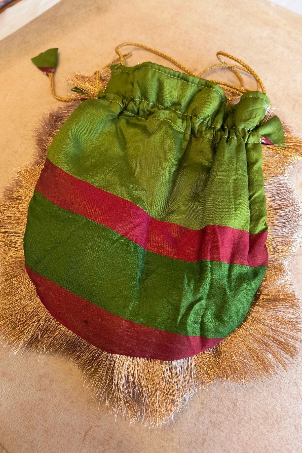 Parrot Green Pure Katan Silk Handmade Saree