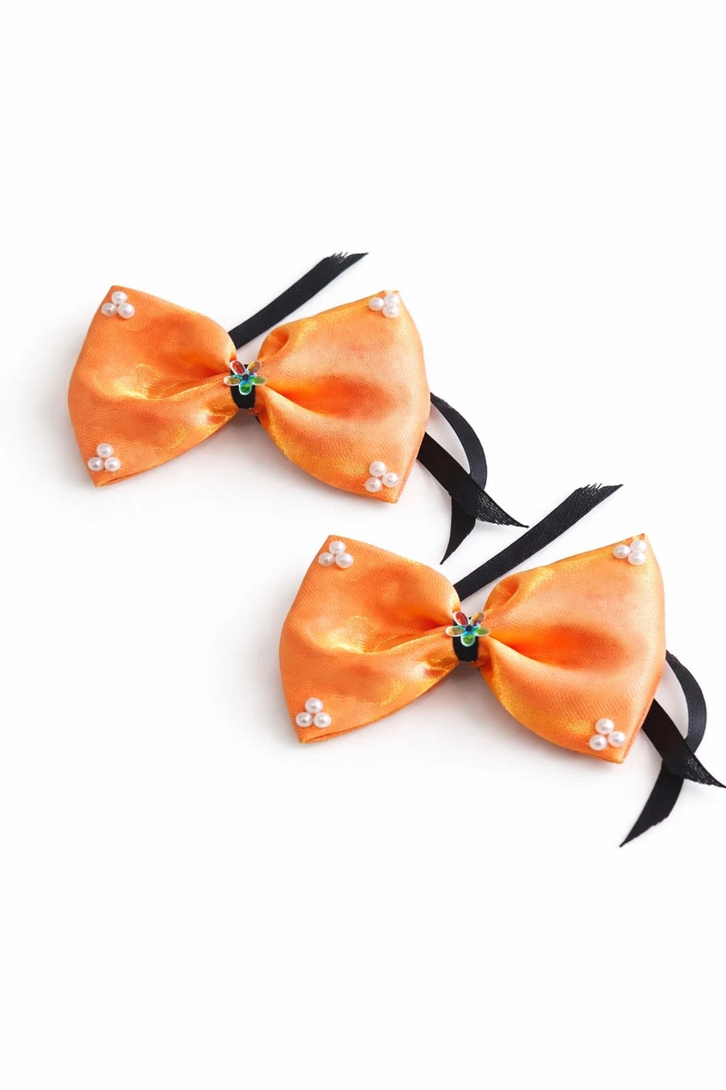 Peach Glow Bow Hair Pins Set