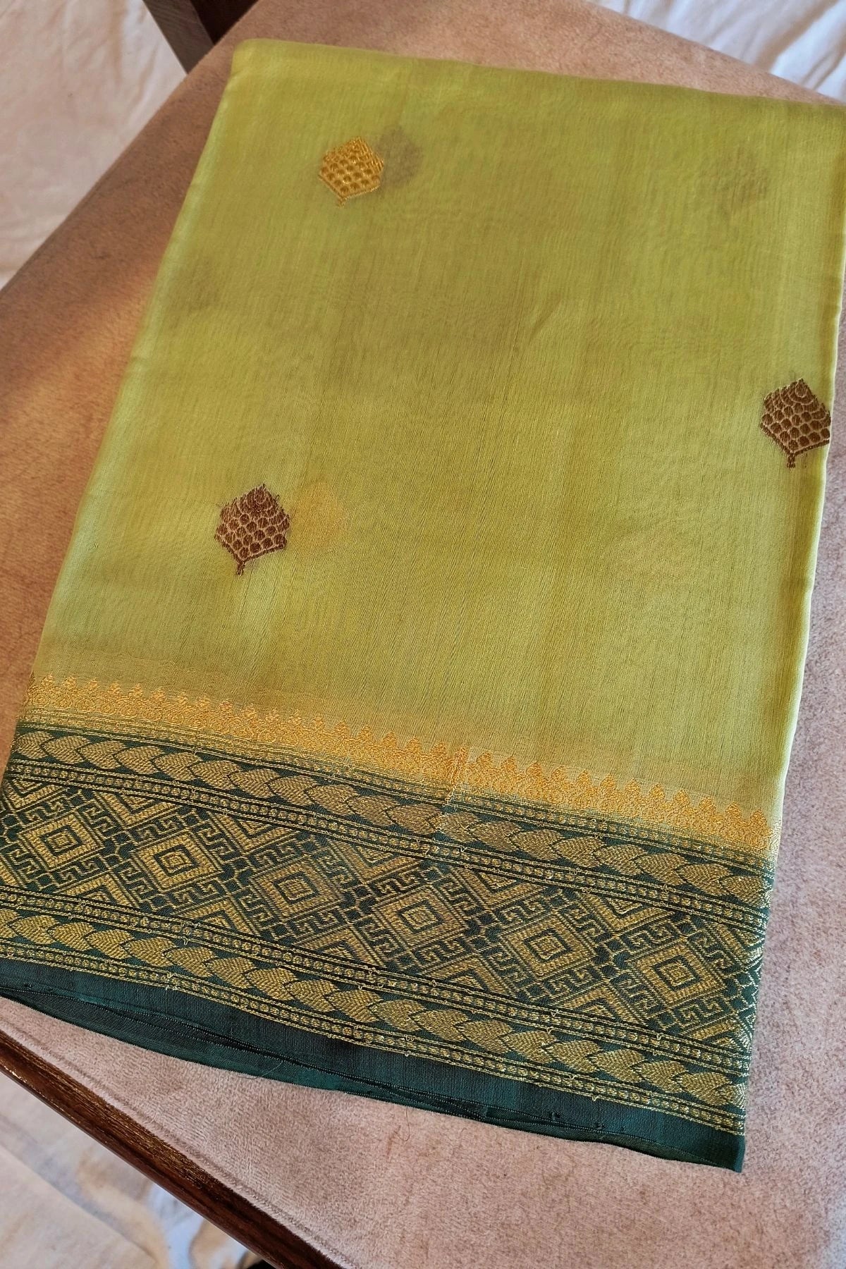 Pista Green Modal Silk Handwoven Saree