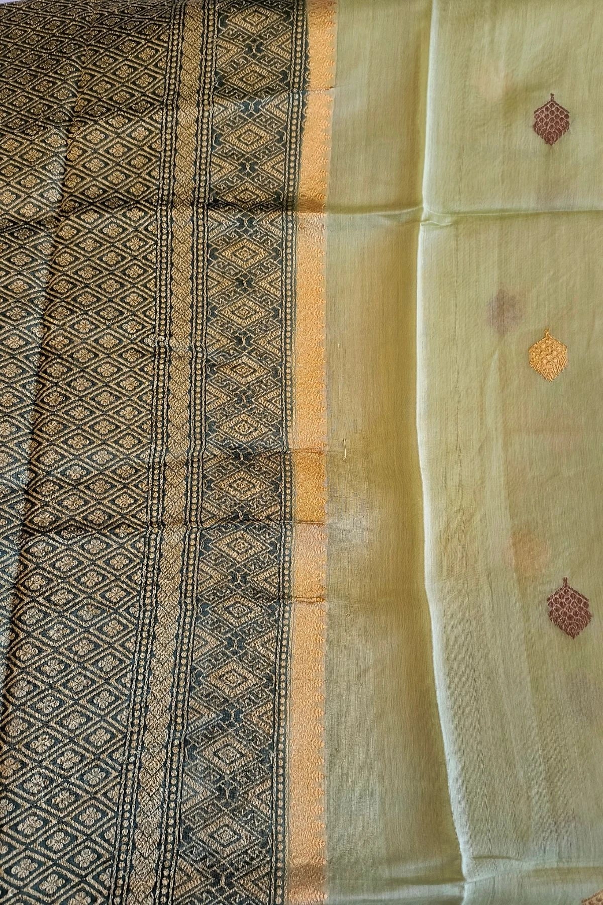 Pista Green Modal Silk Handwoven Saree