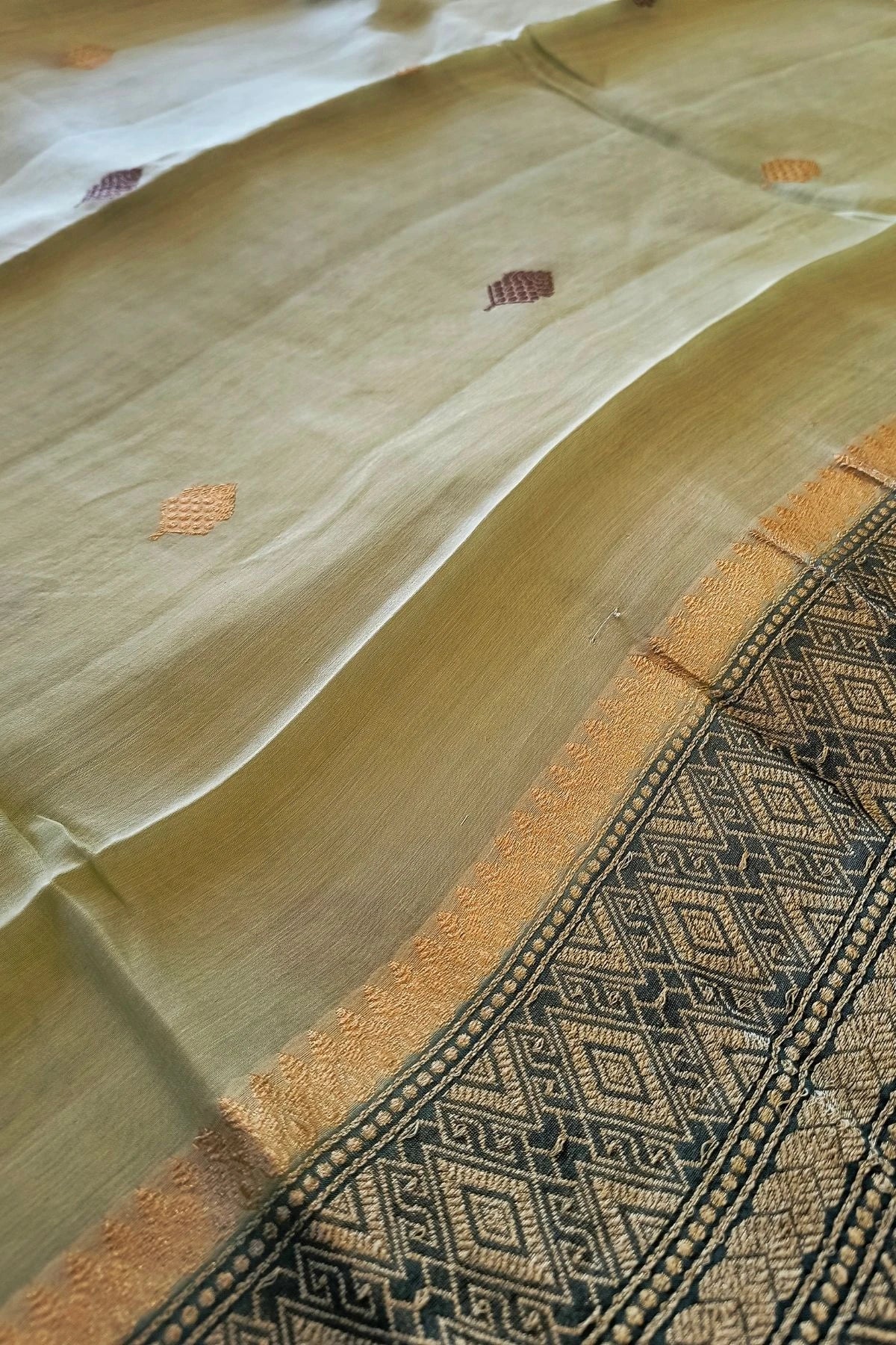 Pista Green Modal Silk Handwoven Saree