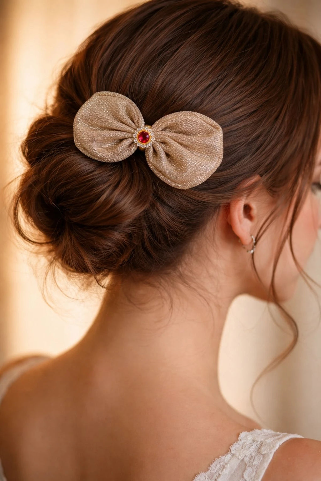 Rose Gold Bow Hair Pins Set