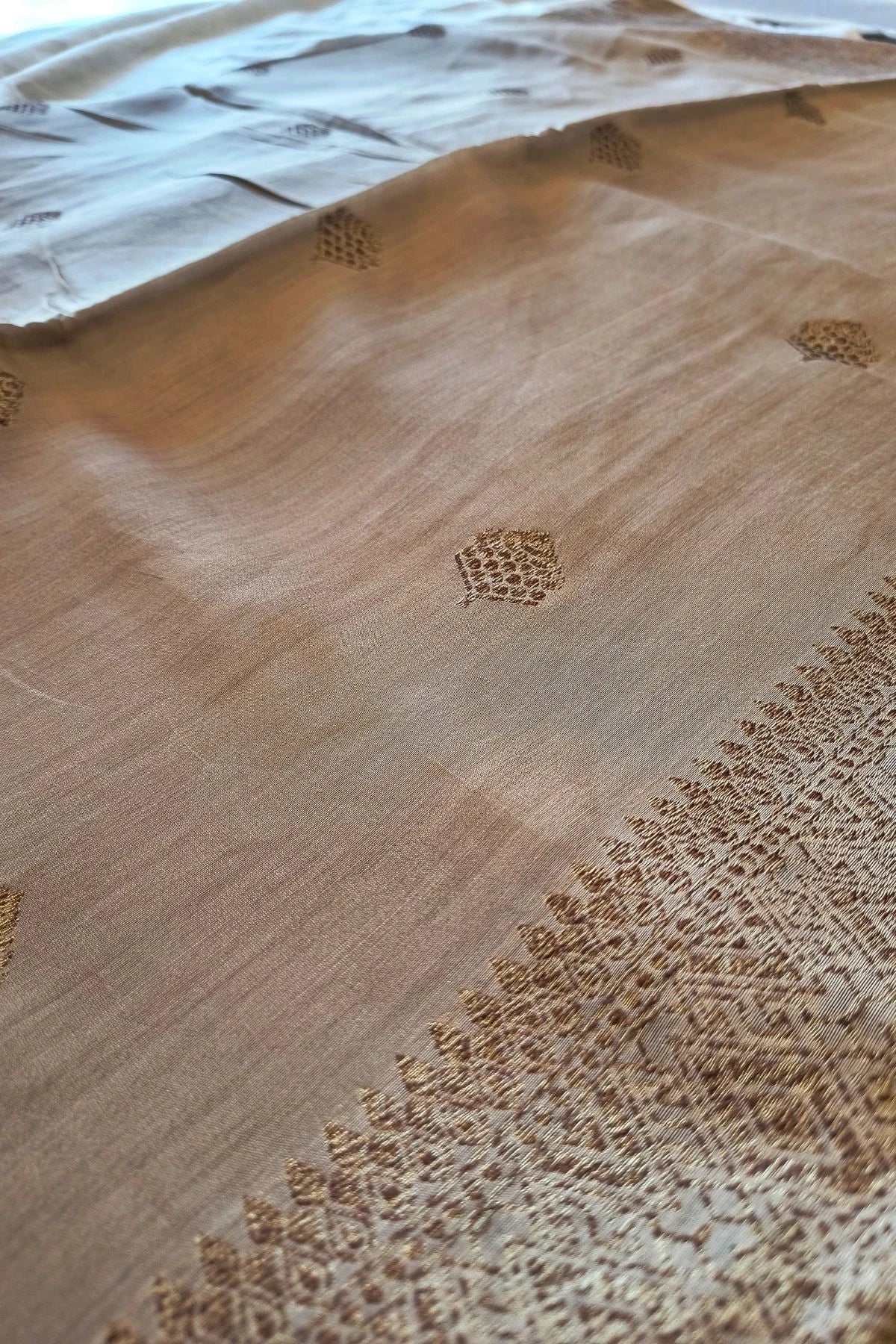 Rose Gold Modal Silk Handwoven Saree
