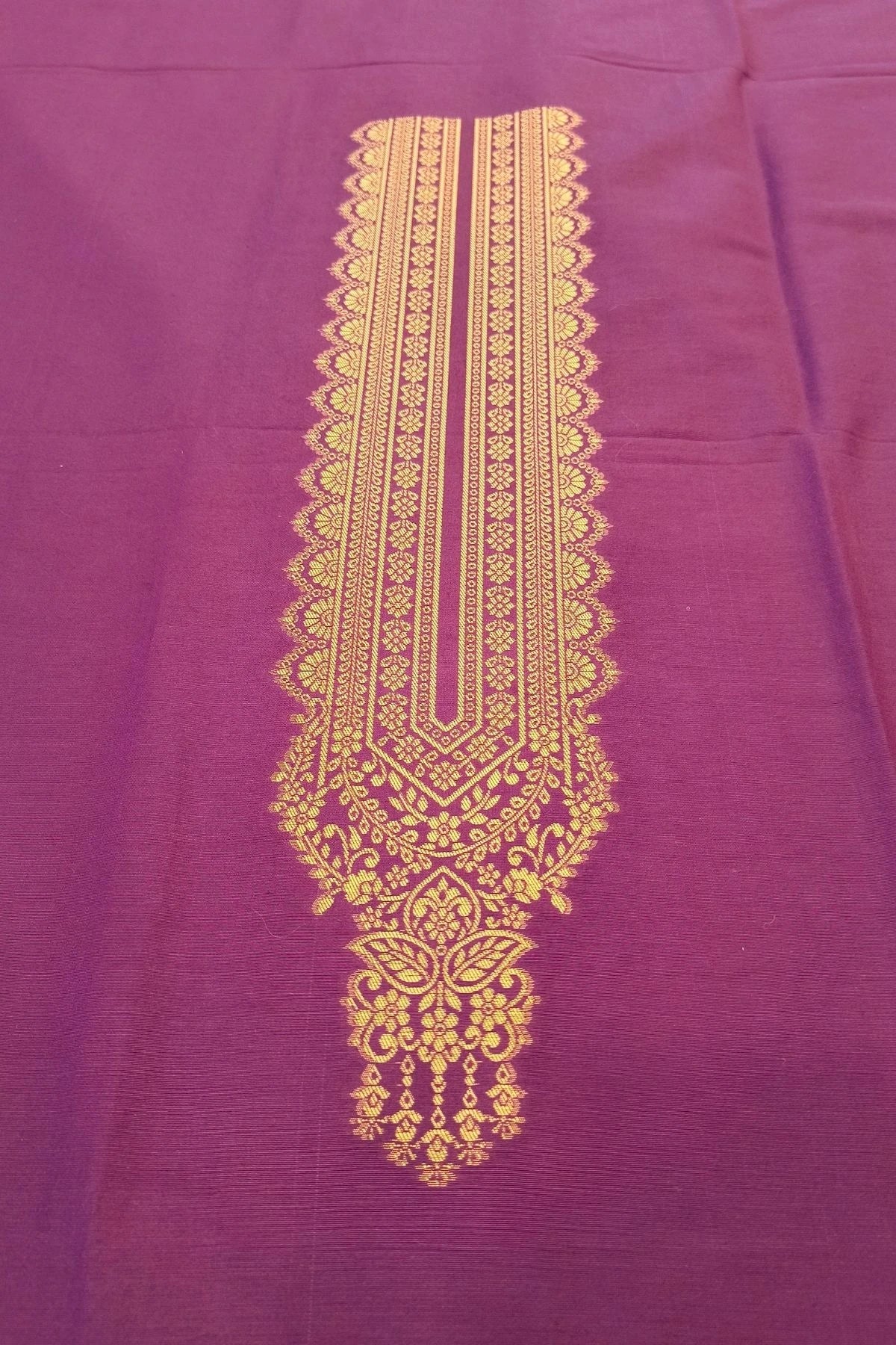 Wine Purple Silk-Cotton Floral Suit Set with Matching Dupatta