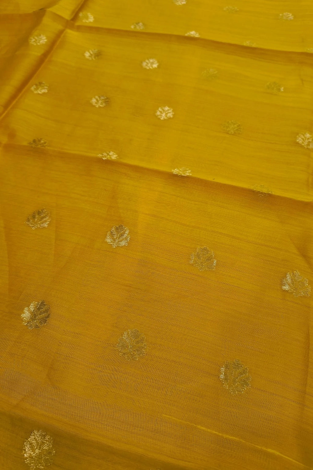 Bright Mustard Silk-Cotton Zari Suit Set with Matching Dupatta